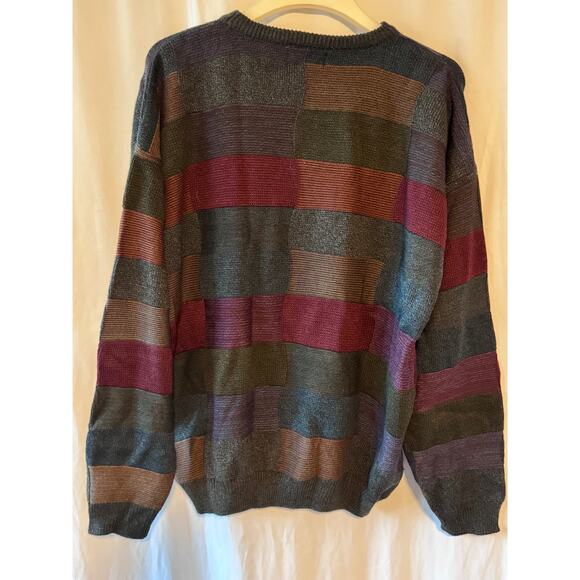 Gian Franco Ruffini Italy Men’s XL Colorblock Knit Sweater - Picture 4 of 6